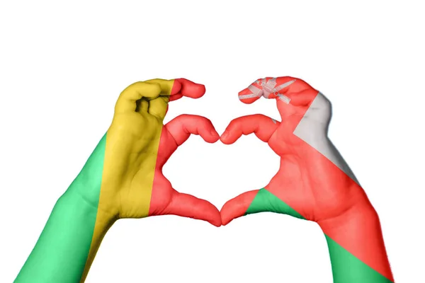 刚果共和国Oman Heart Hand Gesture Making Heart Clipping Path — 图库照片