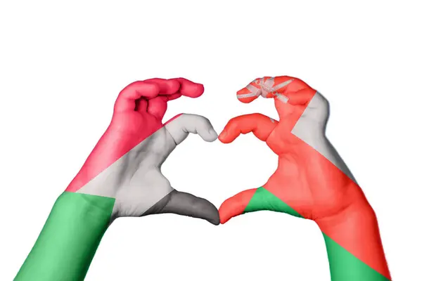 Sudan Oman Herz Handbewegung Die Herz Macht Clipping Path — Stockfoto