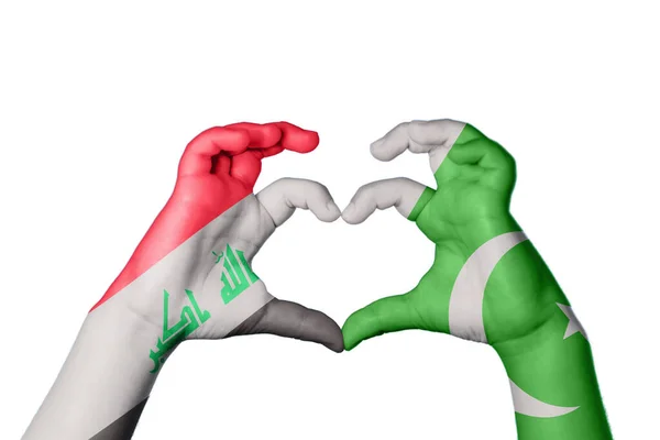 Irak Pakistan Herz Handbewegung Die Herz Macht Clipping Path — Stockfoto