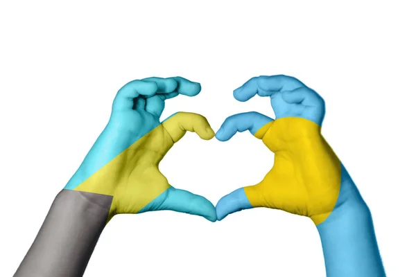 Bahamas Palau Heart Handgeste Macht Herz Clipping Path — Stockfoto
