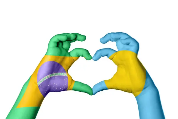 Brazylia Palau Heart Ręki Gestu Podejmowania Serca Ścieżka Clipping — Zdjęcie stockowe