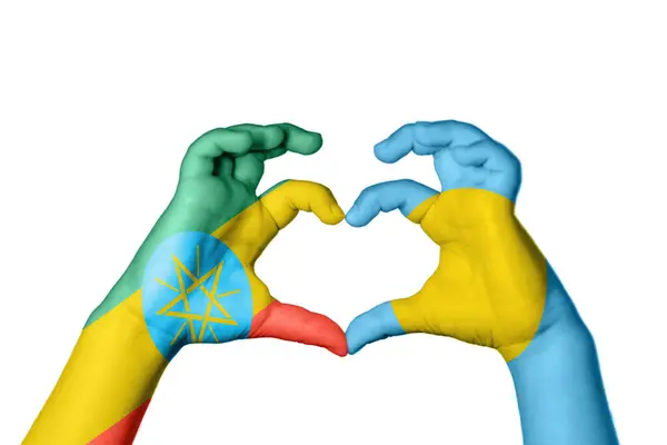 Ethiopie Palaos Coeur Geste Main Faisant Coeur Sentier Coupe — Photo