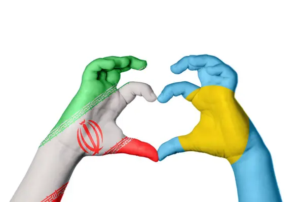Iran Palau Heart Hånd Gestus Gør Hjerte Klipning Sti - Stock-foto