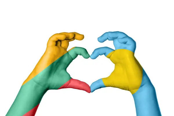 Litwa Palau Heart Ręki Gestu Podejmowania Serca Ścieżka Clipping — Zdjęcie stockowe