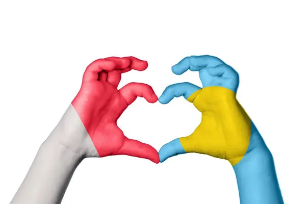 Malta Palau Heart Hand Gesture Making Heart Clipping Path — Stock Photo, Image