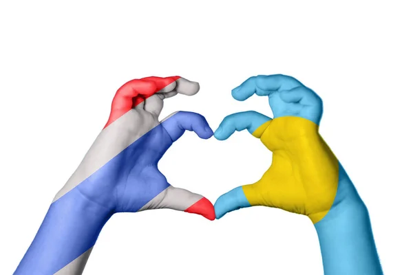 Thailand Palau Heart Hand Gesture Making Heart Clipping Path — Stock Photo, Image