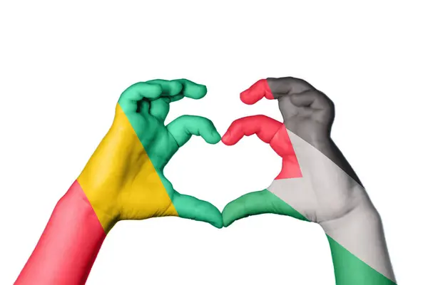 Guinea Palestine Heart Handgeste Macht Herz Clipping Path — Stockfoto