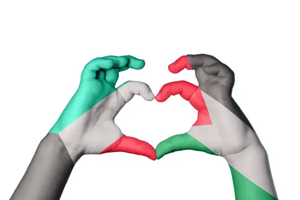 Kuveyt Filistin Kalbi Hareketi Kalp Yapma Kırpma Yolu — Stok fotoğraf