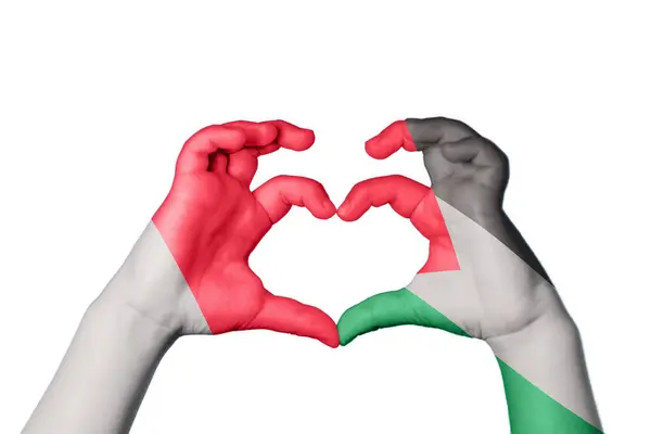 Malta Palestine Heart Hand Gesture Making Heart Clipping Path — Stock Photo, Image
