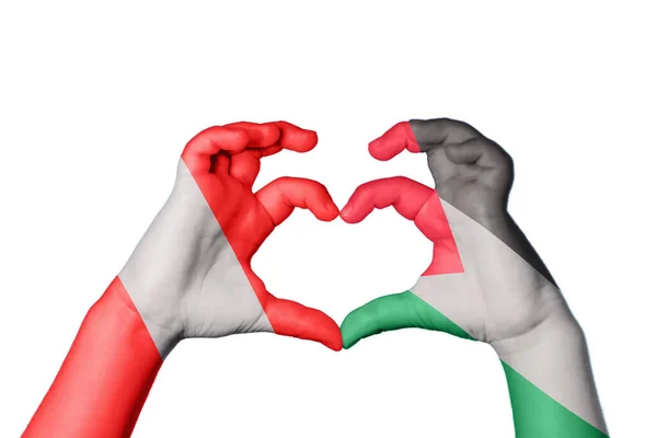 Peru Palästina Herz Handbewegung Die Herz Macht Clipping Path — Stockfoto