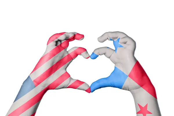 Ліберія Панама Серце Жест Рук Робить Серце Відсікаючи Шлях — стокове фото