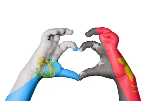 San Marino Papua Yeni Gine Kalbi Hareketi Kalp Yapma Kırpma — Stok fotoğraf