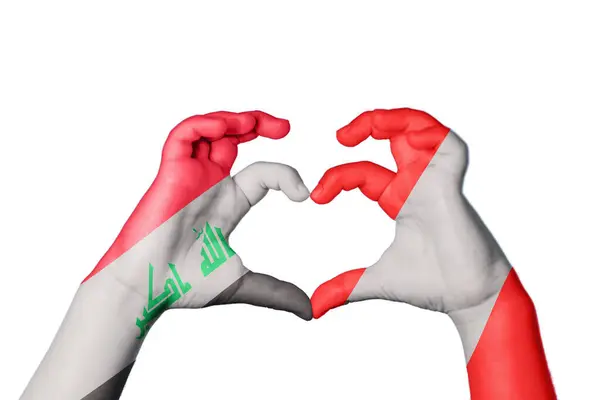 Irak Peru Herz Handbewegung Die Herz Macht Clipping Path — Stockfoto