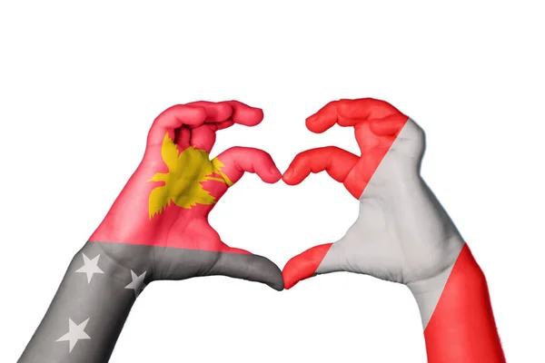Papua Neuguinea Peru Herz Handbewegung Die Herz Macht Clipping Path — Stockfoto