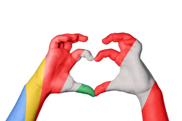 Seychellen Peru Herz Handbewegung Die Herz Macht Clipping Path — Stockfoto