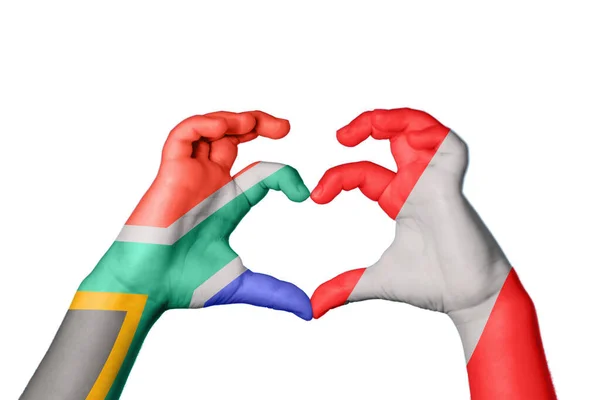 남아프리카 공화국 심장을 만드는 제스처 클리핑 — 스톡 사진