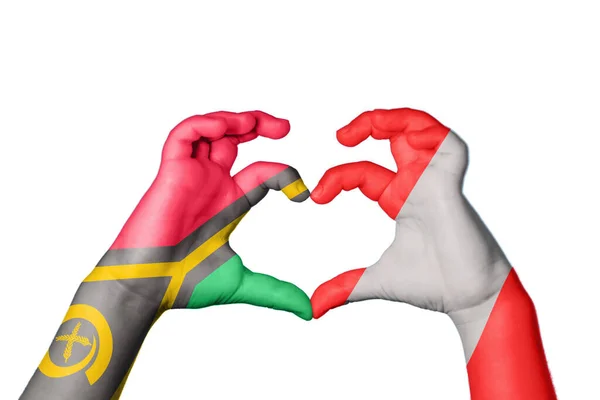 Vanuatu Peru Heart Hand Gesture Making Heart Clipping Path — Stock Photo, Image