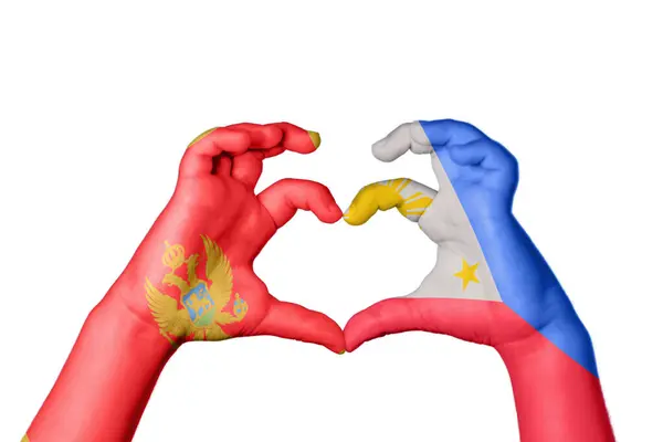 Montenegro Philippines Heart Χειρονομία Χέρι Κάνοντας Καρδιά Περικοπή Διαδρομής — Φωτογραφία Αρχείου