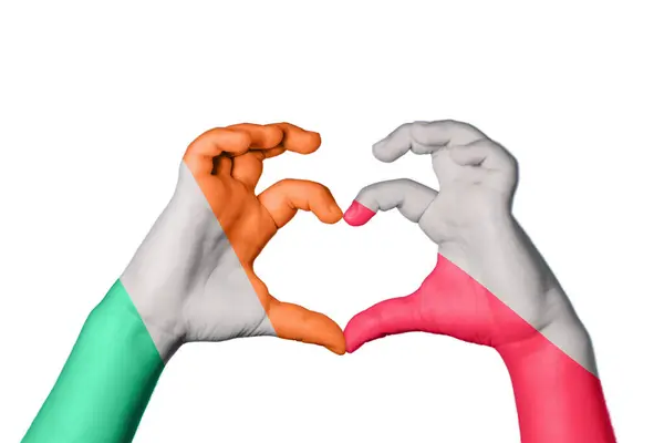 Irlandia Serce Gest Ręczny Serca Ścieżka Klipu — Zdjęcie stockowe