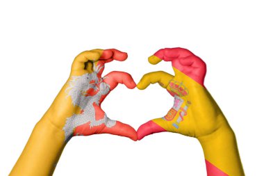 Bhutan İspanya Kalbi, El hareketi kalp yapma, Kırpma Yolu