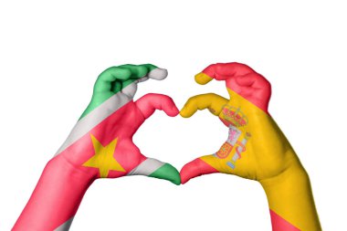 Surinam Spain Heart, hand jest making heart, Clipping Path