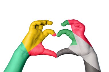 Benin Sudan Heart, el hareketi kalp yapma, kırpma yolu.