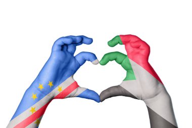 Cape Verde Sudan Heart, el hareketi kalp yapma, kırpma yolu.