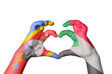 Eswatini Sudan Heart, el hareketi kalp yapma, kırpma yolu.