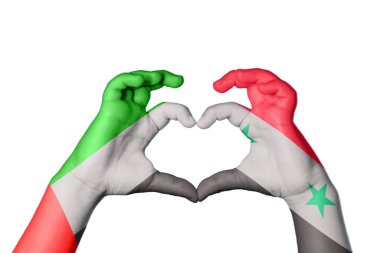 Birleşik Arap Emirlikleri Suriye Kalbi, El hareketi kalp yapma, Kırpma Yolu