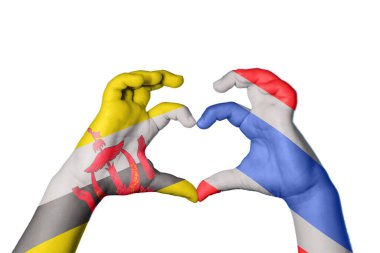 Brunei Tayland kalbi, el hareketi kalp yapma, kırpma yolu.