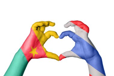 Kamerun Tayland kalbi, el hareketi kalp yapma, kırpma yolu.
