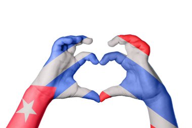 Küba Tayland kalbi, el hareketi kalp yapma, kırpma yolu.