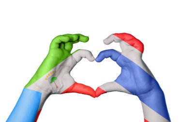 Ekvator Ginesi Tayland kalbi, el hareketi kalp yapma, kırpma yolu.