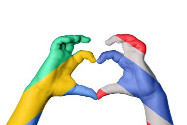 Gabon Tayland kalbi, el hareketi kalp yapma, kırpma yolu.