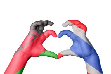 Malawi Tayland kalbi, el hareketi kalp yapma, kırpma yolu.