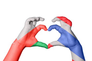 Umman Tayland kalbi, el hareketi kalp yapma, kırpma yolu.