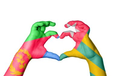 Eritrea Togo Heart, el hareketi kalp yapma, kırpma yolu.