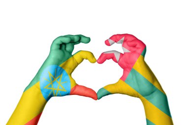 Etiyopya Togo Kalbi, El hareketi kalp yapmak, Kırpma Yolu