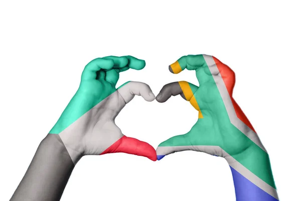 Kuwait Südafrika Herz Handbewegung Die Herz Macht Clipping Path — Stockfoto