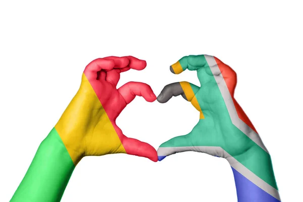 Mali South Africa Heart Hand Gesture Making Heart Clipping Path — Stock Photo, Image