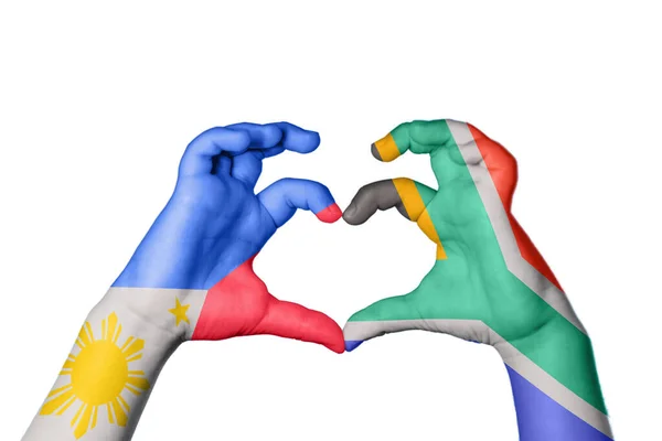 Филиппины Юар Сердце Жест Руки Делает Сердце Клиппинг Путь — стоковое фото