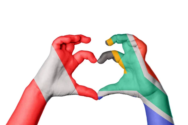 Peru Südafrika Herz Handbewegung Die Herz Macht Clipping Path — Stockfoto