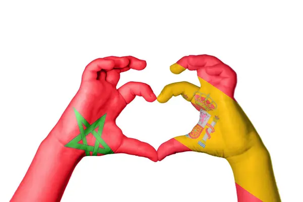 모로코 스페인 심장을 만드는 제스처 클리핑 — 스톡 사진