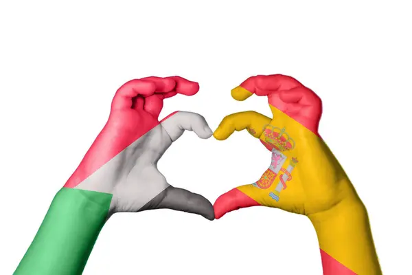 Sudan Spanien Herz Handbewegung Die Herz Macht Clipping Path — Stockfoto