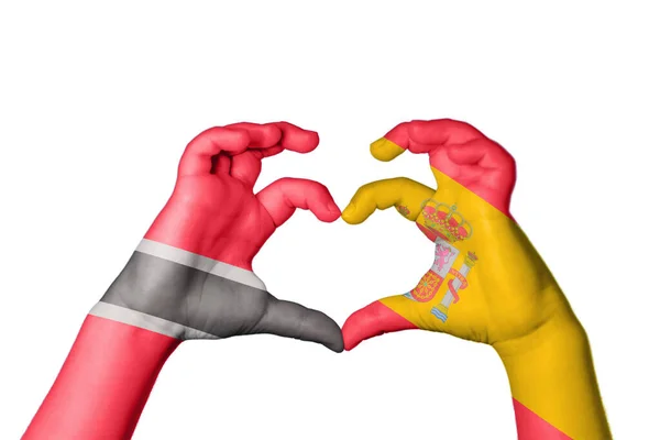 Trinidad Und Tobago Spanien Herz Handbewegung Die Herz Macht Clipping — Stockfoto