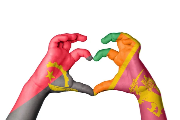 Srdce Angoly Srí Lanky Gesto Ruky Srdce — Stock fotografie