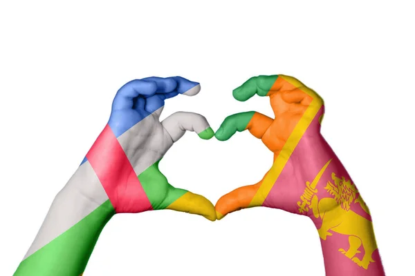 Středoafrická Republika Srí Lanka Srdce Ruční Gesto Srdce Střihací Stezka — Stock fotografie
