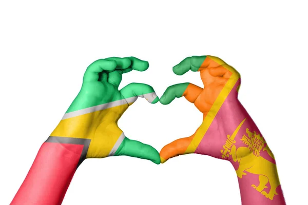 Гайана Шри Ланка Сердце Жест Рукой Делает Сердце Обрезание Пути — стоковое фото