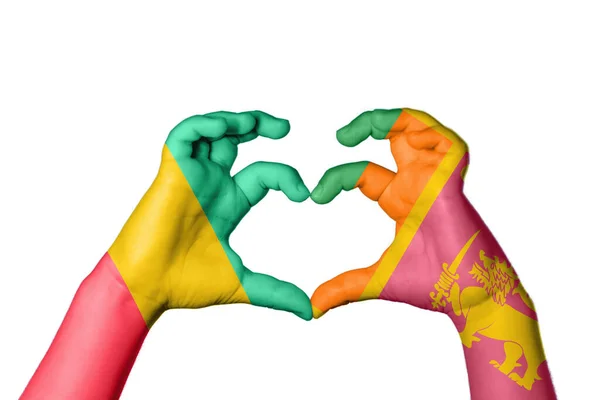 Srdce Guineje Srí Lanky Gesto Ruky Srdce — Stock fotografie