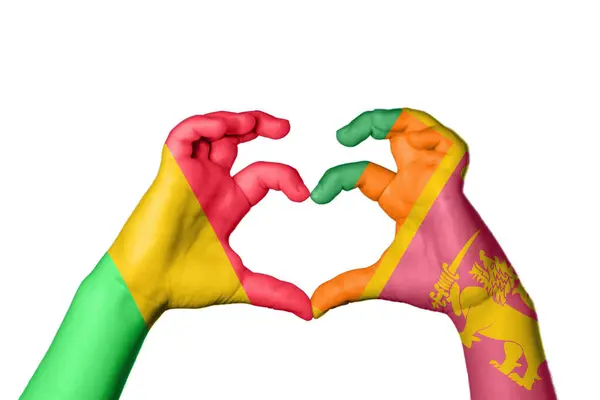Mali Sri Lanka Heart Hand Gesture Making Heart Clipping Path — Stock Photo, Image